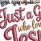 Faith DTF Transfer - Faux Yarn Girl Who Loves Jesus Ready To Press